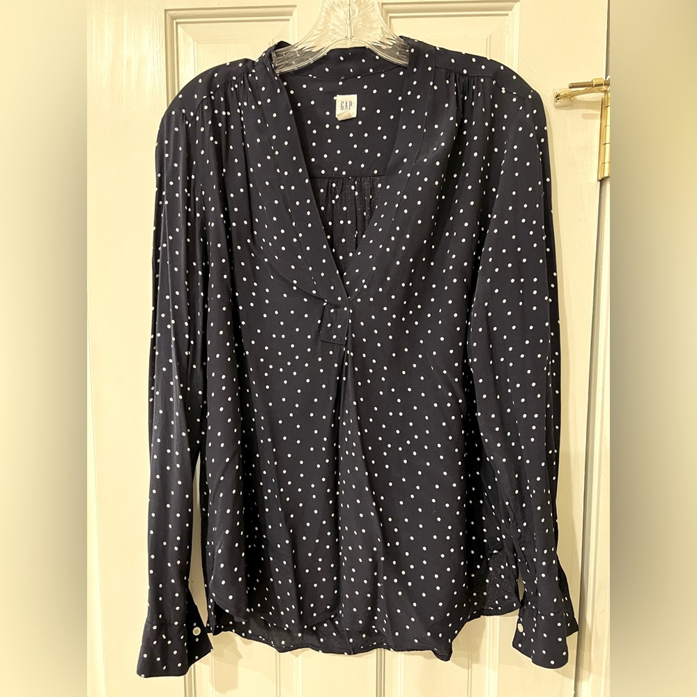 Woman’s Gap Navy Polka Dot Tunic Shirt